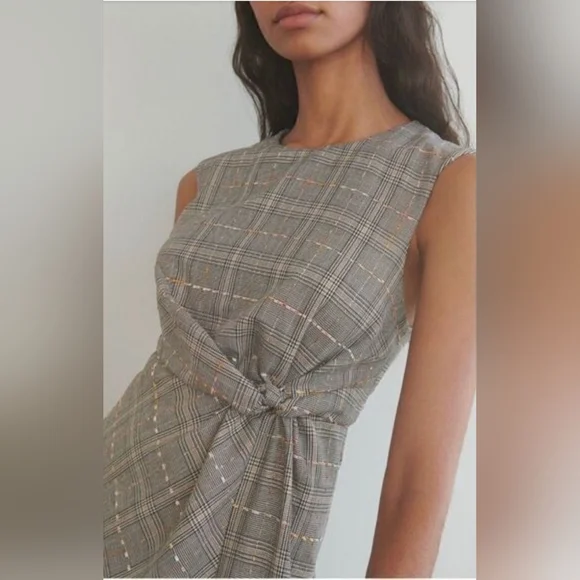 Maeve Reese Plaid Sleeveless Twist Front Dress Size 8 - Picture 12 of 12